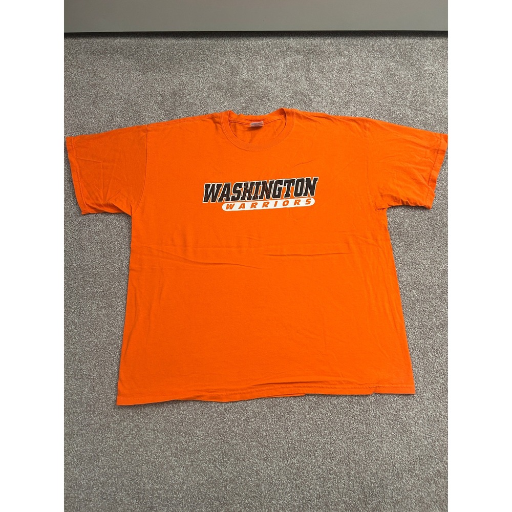 Washington Warriors T-Shirt Mens XL Orange Excellent Short Sleeve Graphic